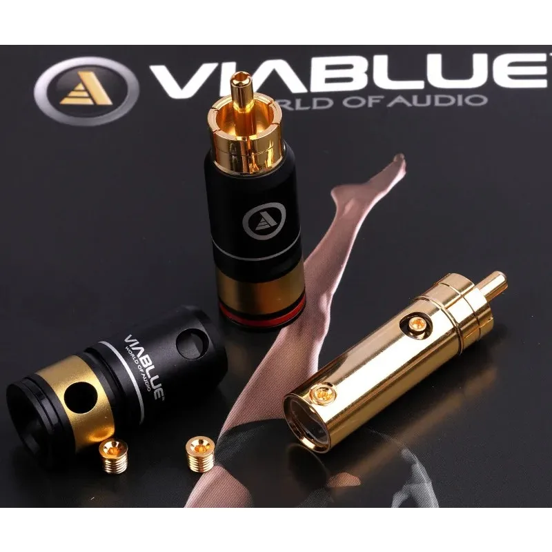 

German Original VIABLUE Weibo T6s RCA Gold-plated Plug with Solderless Large Wire Hole