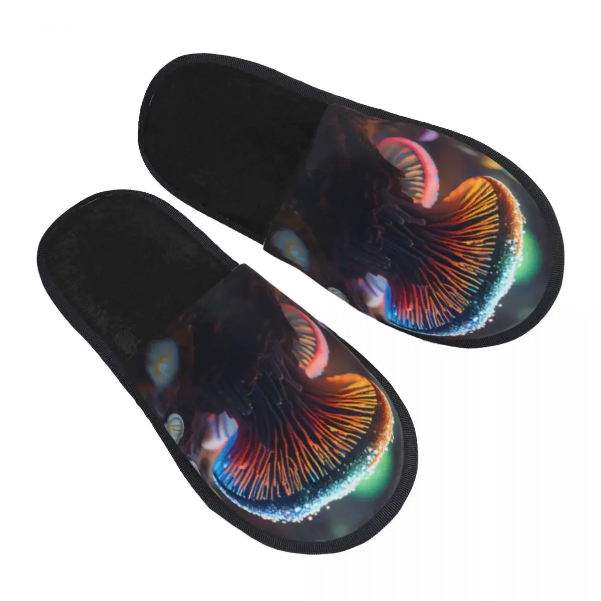 Winter Slipper Woman Man Fluffy Warm Slippers Magic Mushrooms Print House Slippers Shoes