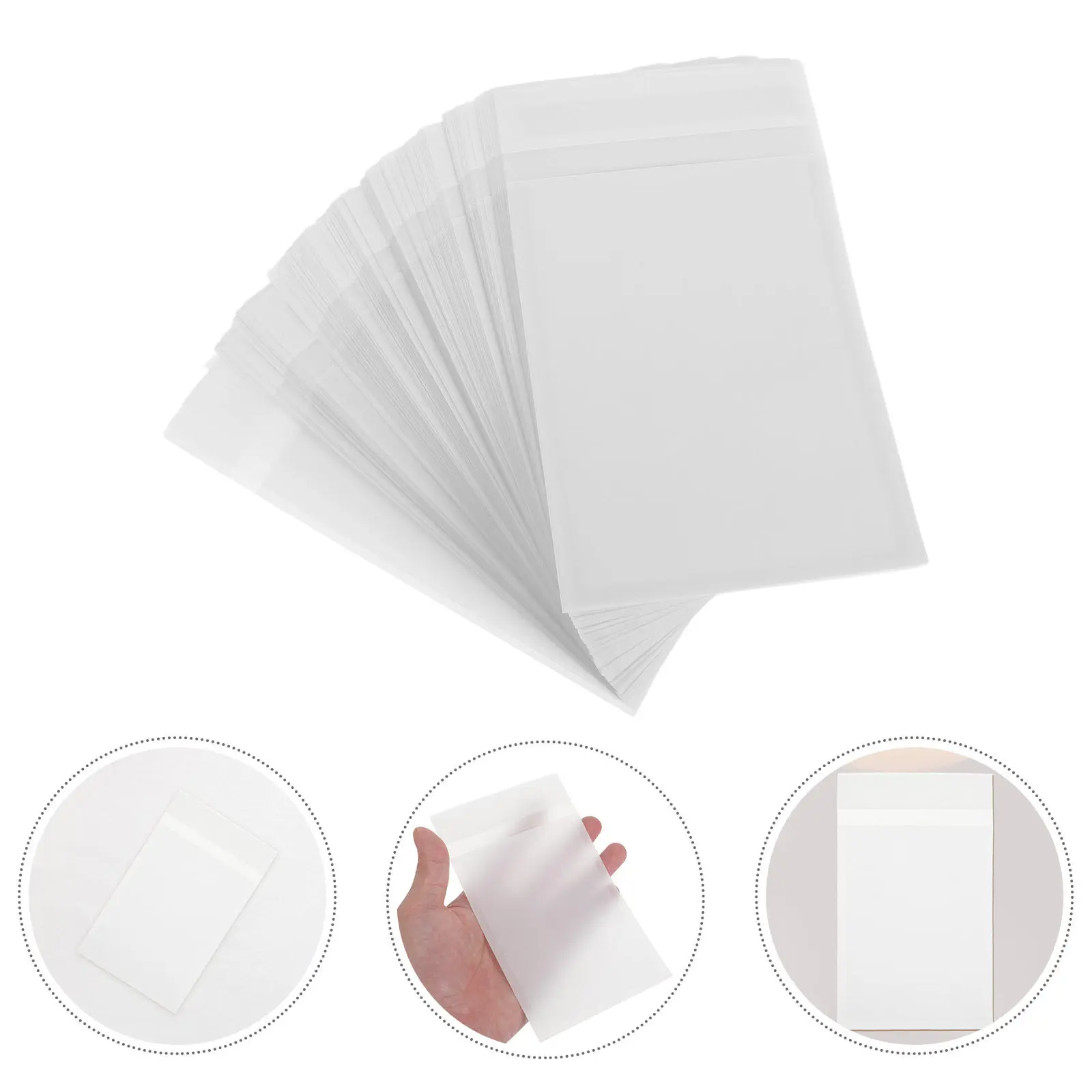 

200Pcs Translucent Envelope Glassine Paper Self-Seal Envelopes for Wedding Invitation Cards Mailing Small Paper Card Bags