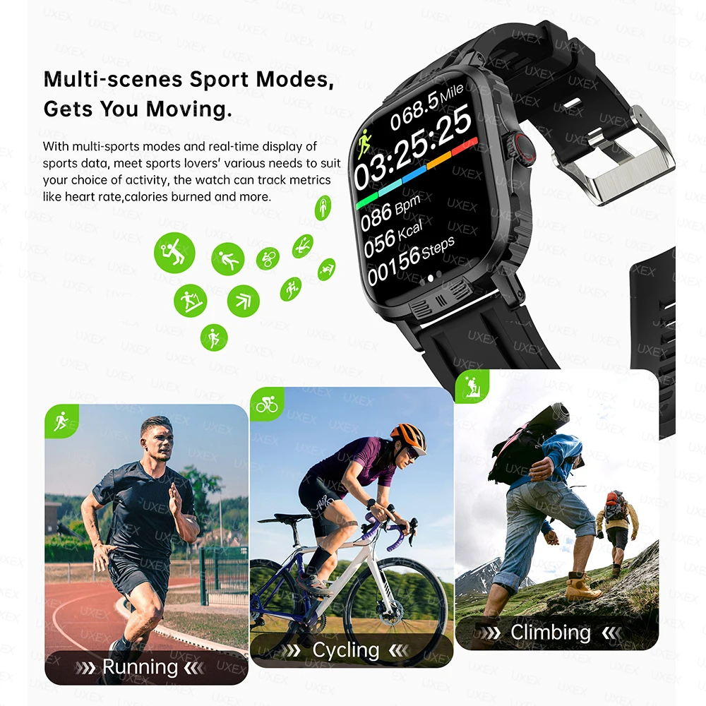 Businesst Smartwatch Man 2.01 HD Bluetooth Call Game Christmas Gift Health Tracker Clock Custom Photo Global Version Watch Sport