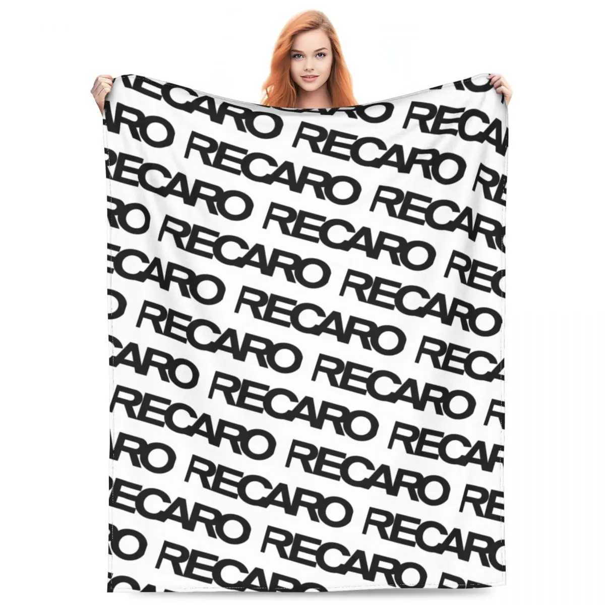 

Recaro Logo Merchandise Blanket Flannel Sofa Throw Blanket Cozy Soft for Bedroom Plush Thin Quilt