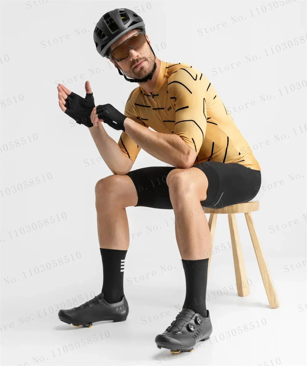 

SIROKO Men's Cycling Jersey Sets Bicycle Short Sleeve Cycling Clothing Bike Maillot Breathable Cycling Jersey Bib Shorts upf50+
