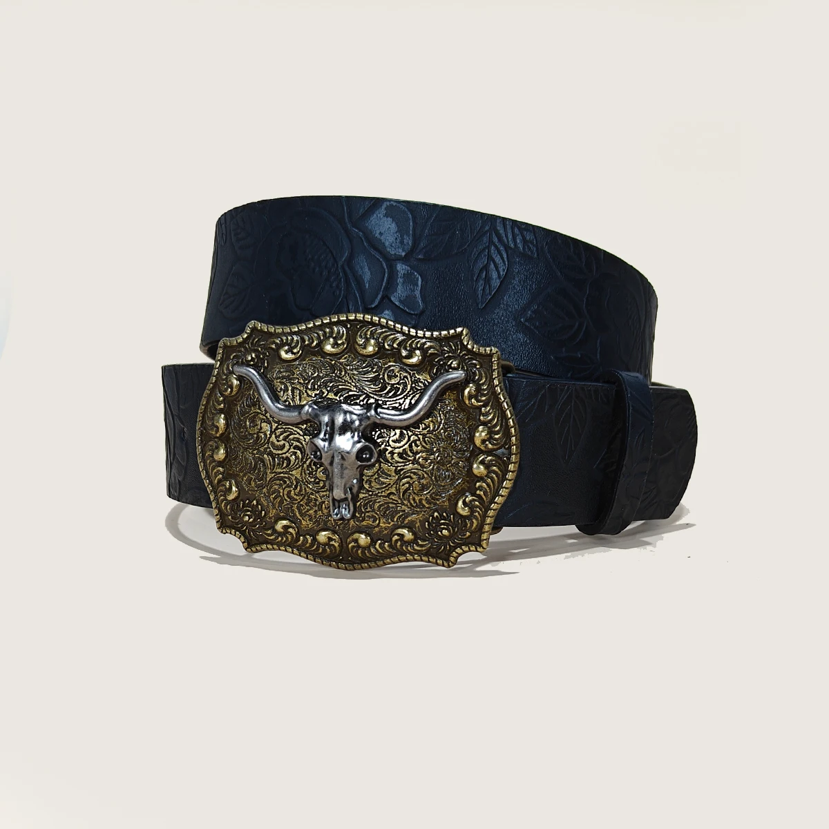 الموضة الرجعية الرجال الثور رئيس الحصان مشبك جودة عالية الأسود المطبوعة حزام المرأة الأعمال عادية بولي حزام حزام جينز هدايا عيد الميلاد #6