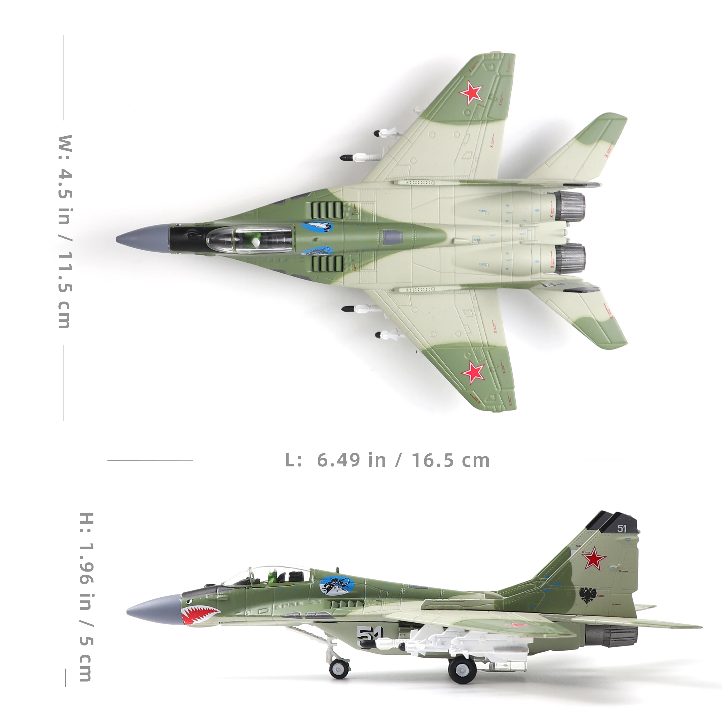mig-29 Fighter Jet Model 1:100 Diecast Metal Military Aircraft Airplane Collection Gift