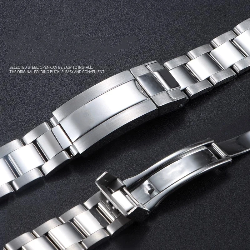 20mm 21mm 904L Watchbands For SUB DAYTONA NH35 NH36 Men  Glide Lock Clasp Watch Strap Solid Stainless Steel Watch Bracelet