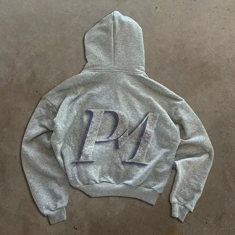 Retro-Herbst-Kapuzenpullover für Männer und Frauen, bedruckt mit personalisierten Mustern, Street-Style-Street-Cardigan mit Kapuze und langen Ärmeln