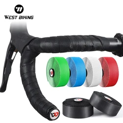 WEST BIKING Soft Bike Handlebar Tape EVA Shock Absorption Bicycle Handlebar Tape Anti-slip Cycling Wrap End Plug Accessories