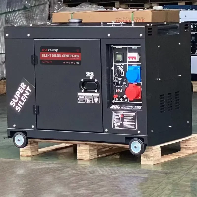 Super Silent Soundproof 10KW 10KVA Generator Sets 220V/380V with 15KW 12KW 8KW 6KW 5KW 3KW Ranges 50/60Hz Frequency