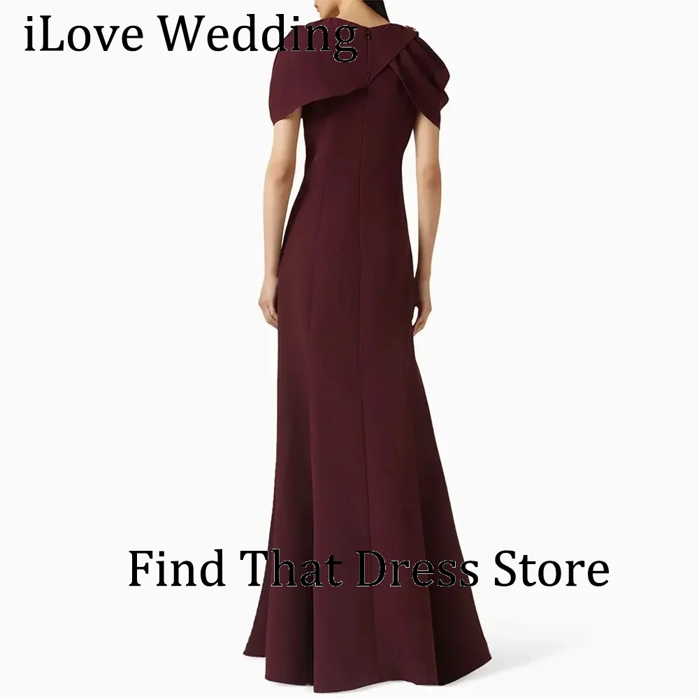 Classic O-neck Pleated Straight Bridal Evening Dress Zipper Back Wedding Party Gown Custom Made for Women  Vestidos de