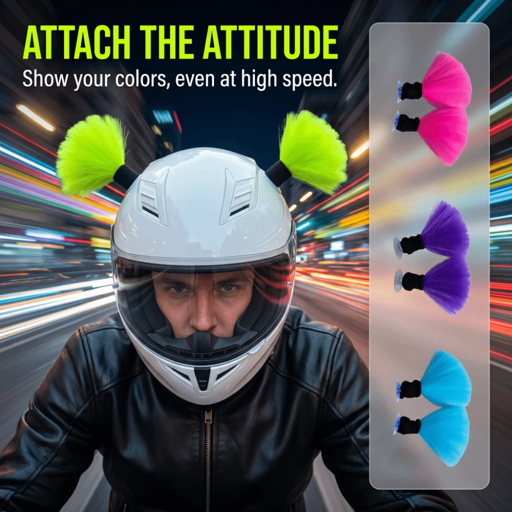 2Pcs/Set Self-adhesive Motorcycle Helmet Braids Creative 3D Motorcycle Helmet Bun Head Cute Removable
