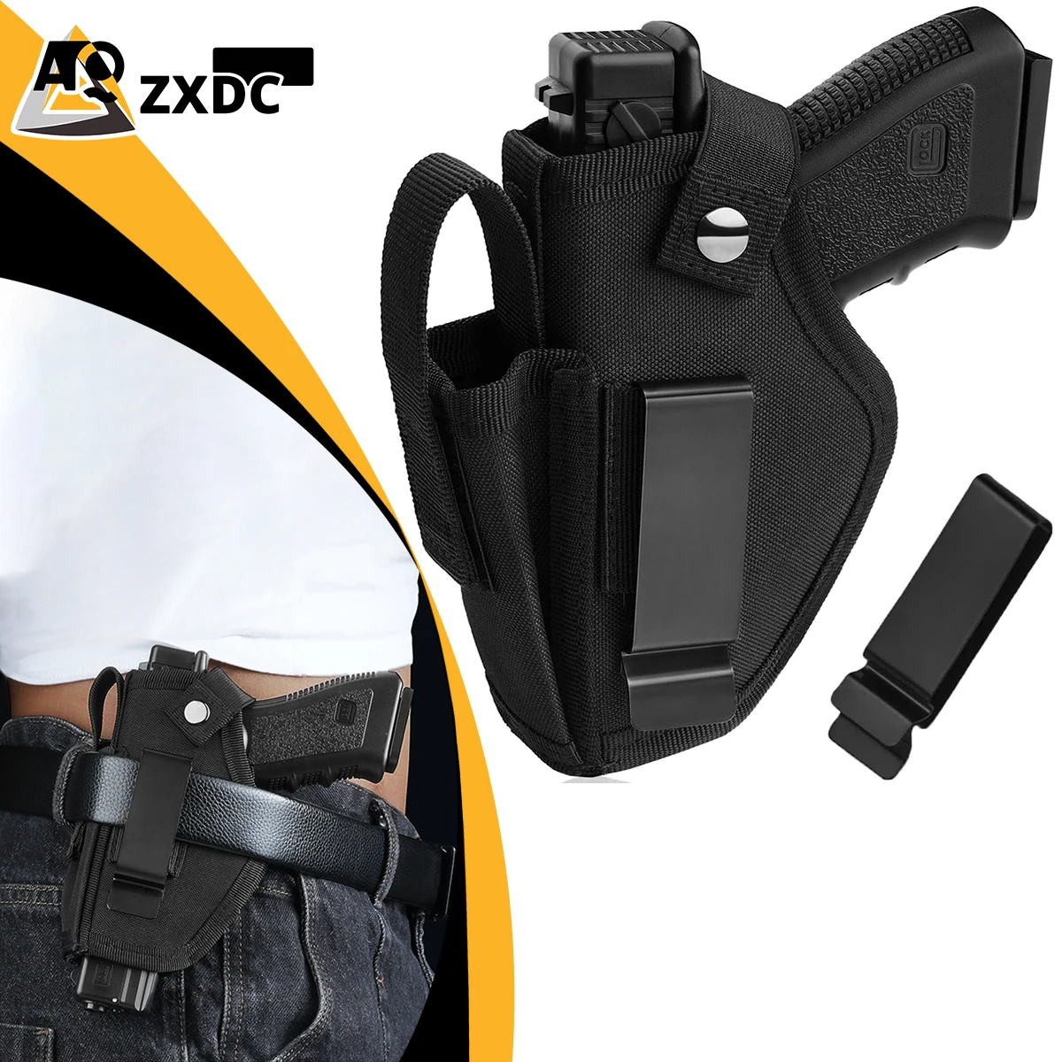 

380 Gun Holster, Right/Left Pistol Holster for Glock 43x all series and other brands, IWB/OWB 9mm Holsters for Concealed Carry