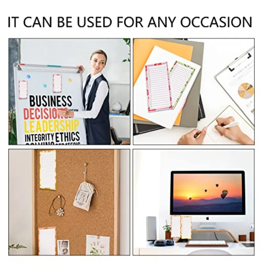 4 دفاتر ملاحظات مغناطيسية للثلاجة قائمة البقالة وسادة مغناطيسية للثلاجة لوحة قائمة البقالة المغناطيسية للثلاجة 60 ورقة لكل ملاحظة