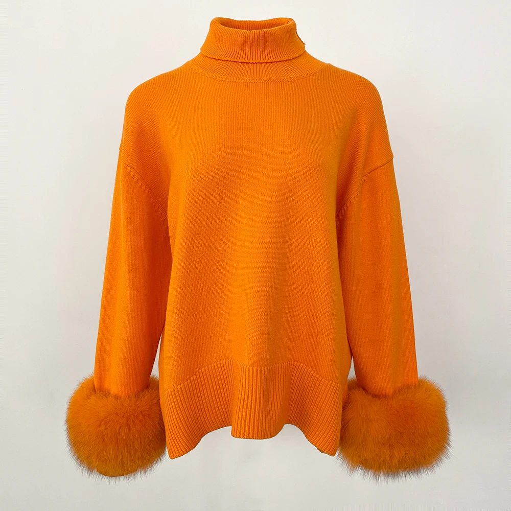 Cardigan for Women Real Fur Long Sleeve Women's Tops Pull Femmes Top Female Outerwear New Products Women Knit Fur Coat Ladies