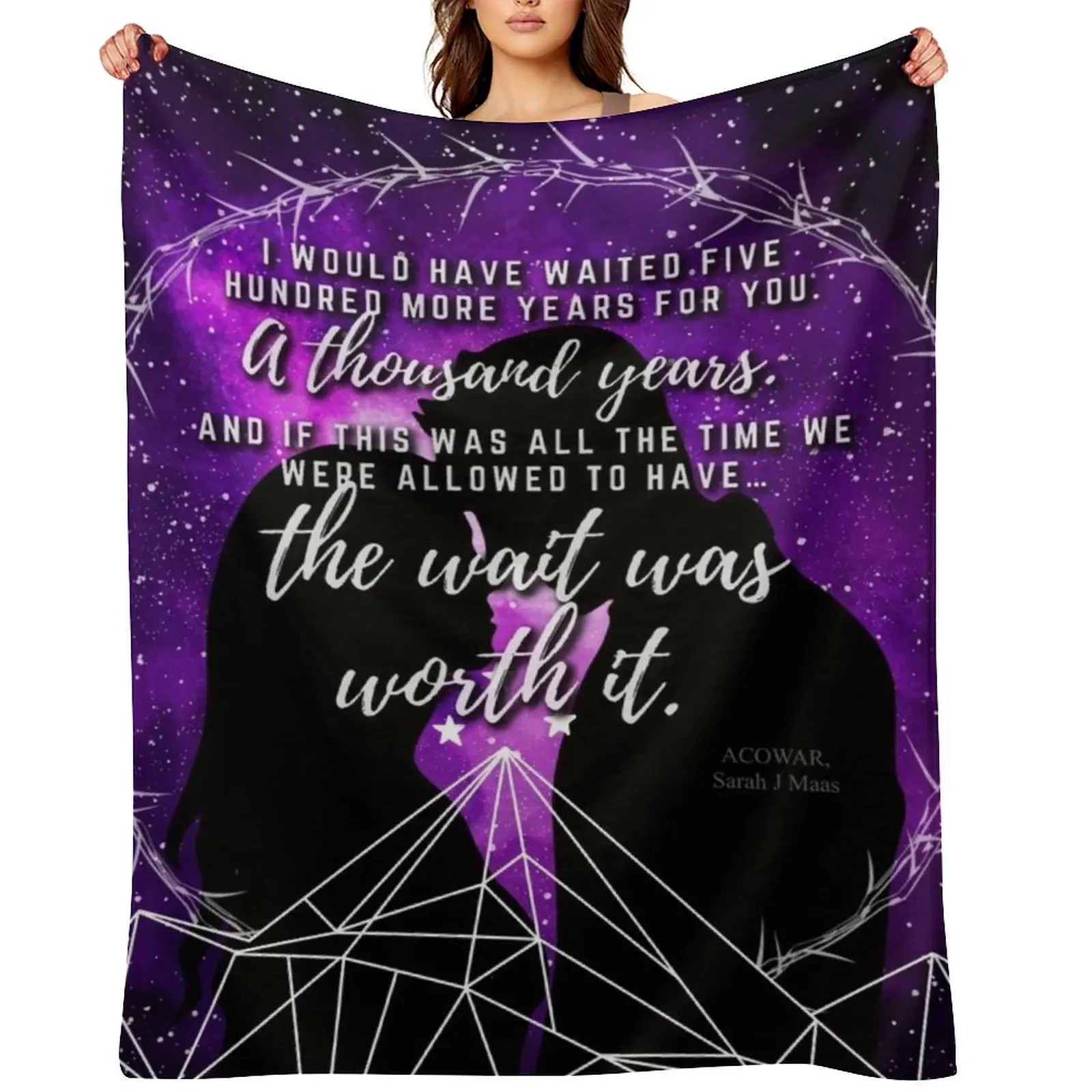 

The Wait Was Worth It ACOTAR Book Quote Throw Blanket Thins Sofas halloween heavy to sleep Blankets
