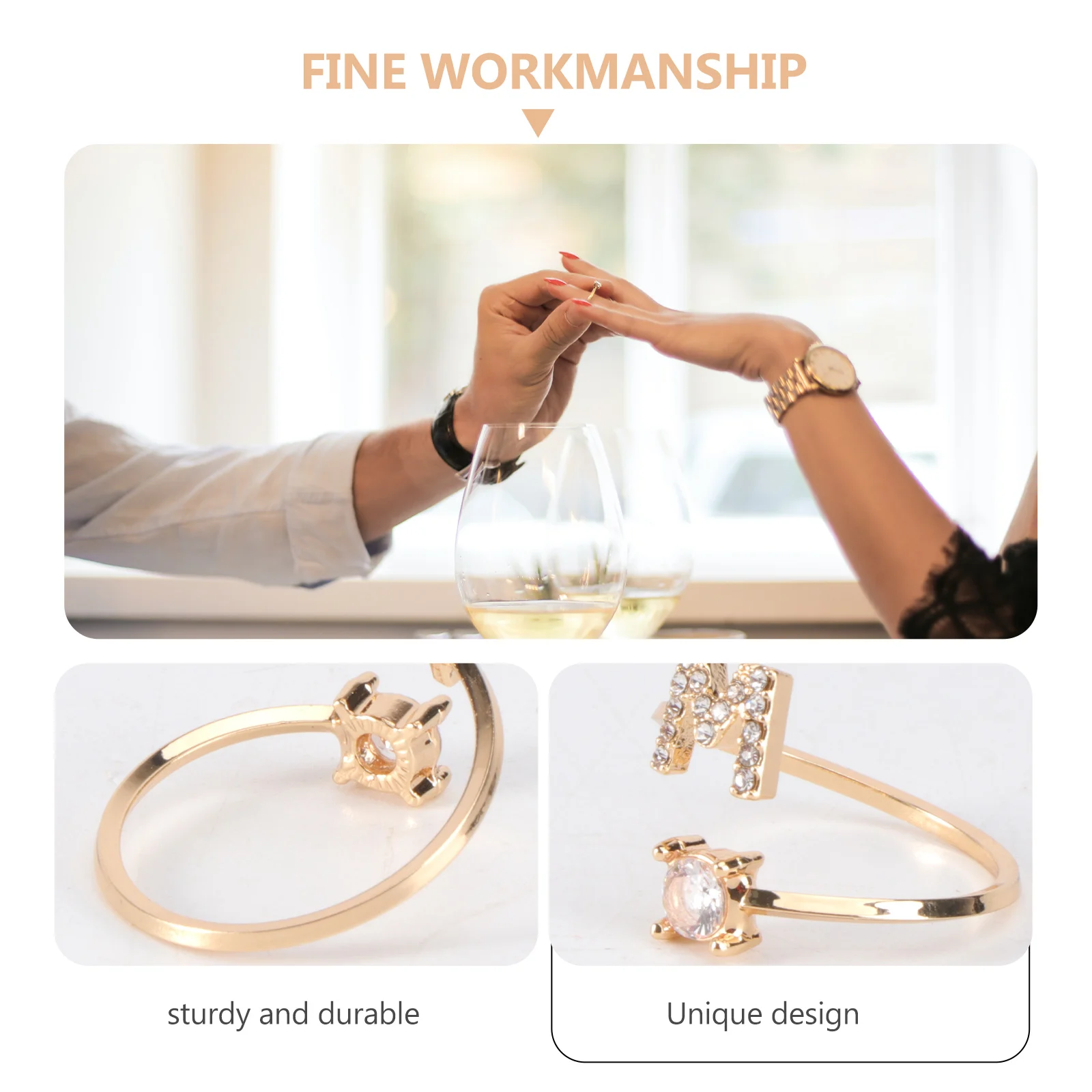 

Ring Finger Rings Woman Jewelry Women’s Initial Rhinestones Womans for