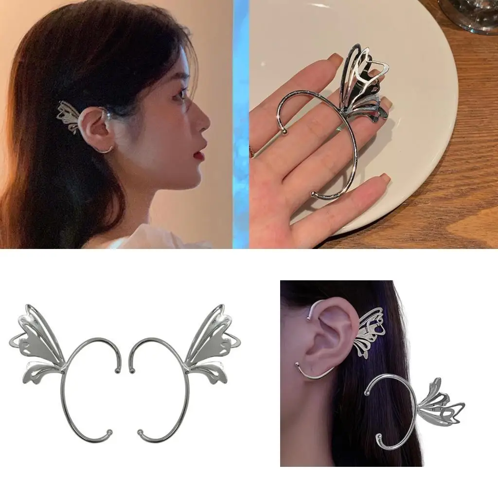

31BB Trendy Butterfly Ear Pieces Butterfly Ear Hangers Adornment For Parties Weddings And Everyday Outfits
