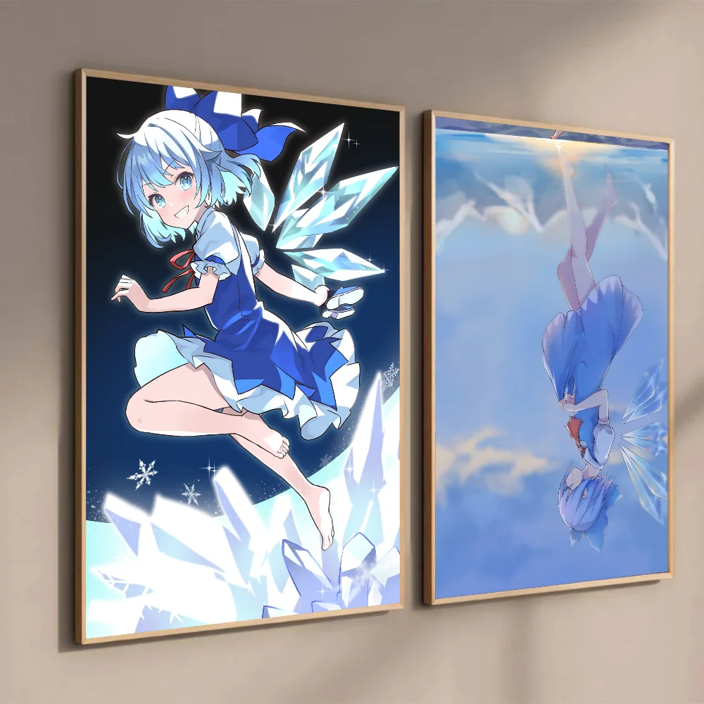 1pc Cirno Touhou Series Anime Poster Self-adhesive Art Waterproof Paper Sticker Coffee House Bar Room Wall Decor