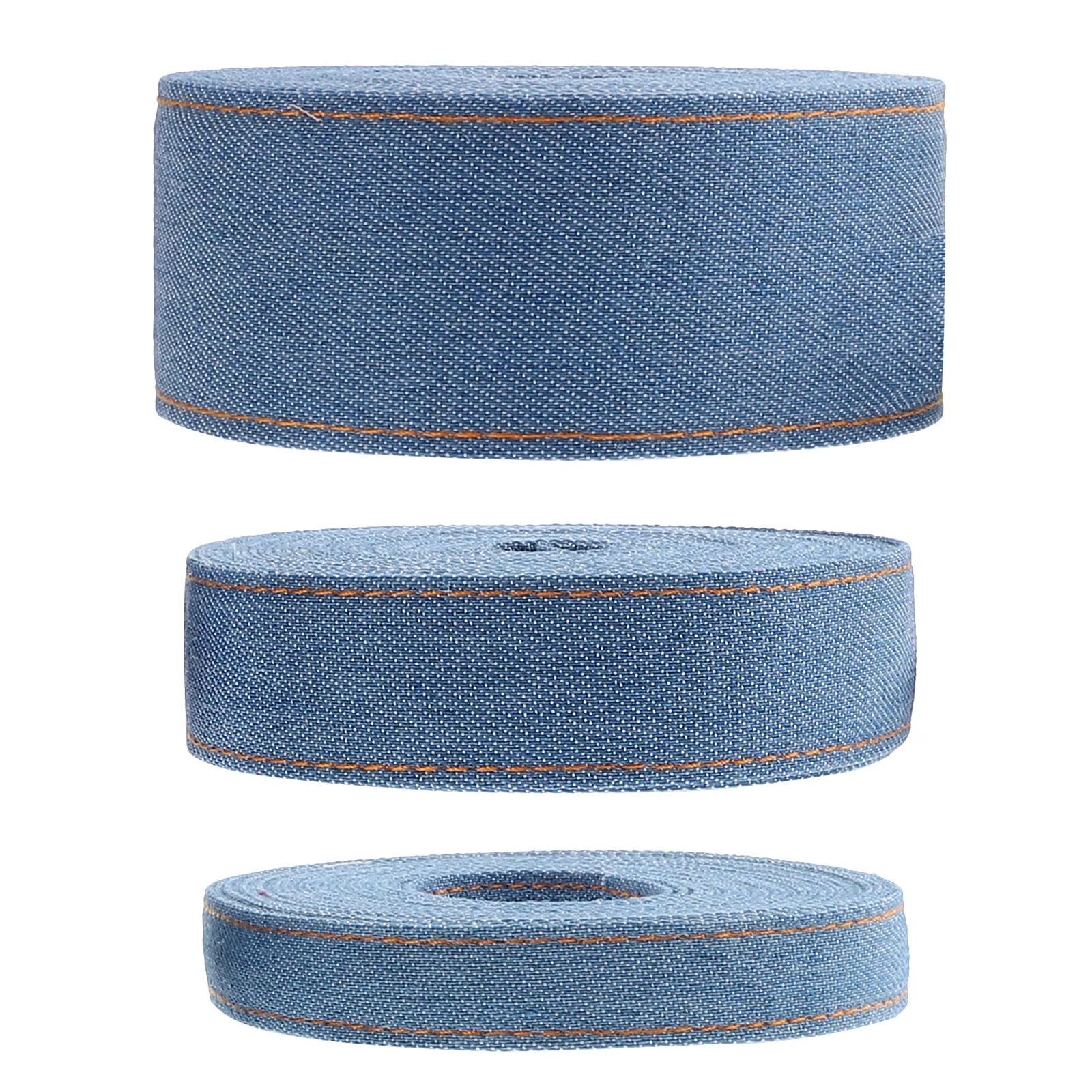

3pcs Denim Fabric Smooth Diy Wrapping Ribbons For Crafts Decorative Hair Ribbons Lightweight Easy Storage Masquerade Party