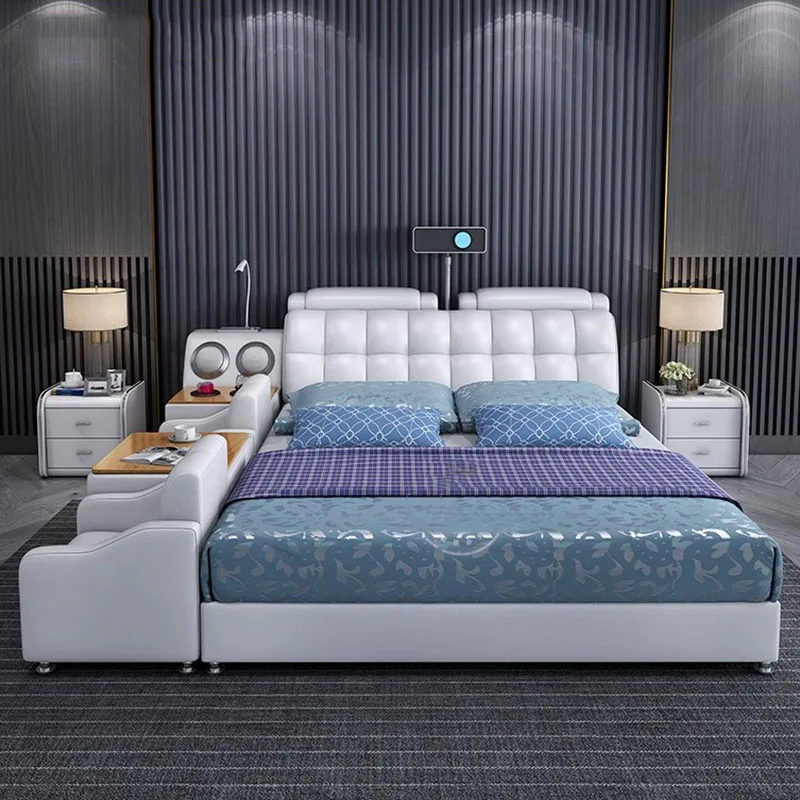 Modern Hotel Headboard Bed Aesthetic Under Storage Tatami Nightstands Bed French Luxury Camas De Dormitorio Bedroom Furniture