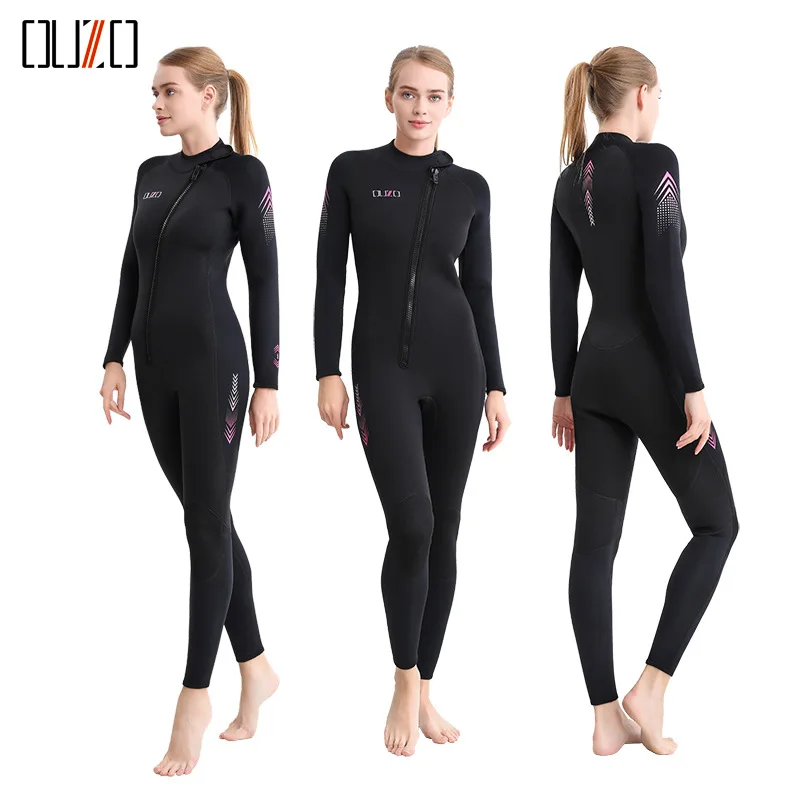 OUZO 3mm Fishing And Hunting Ornamental Wetsuit Thickened Warm CR Super Elastic Suit Essential Equipment for Surfing Diving