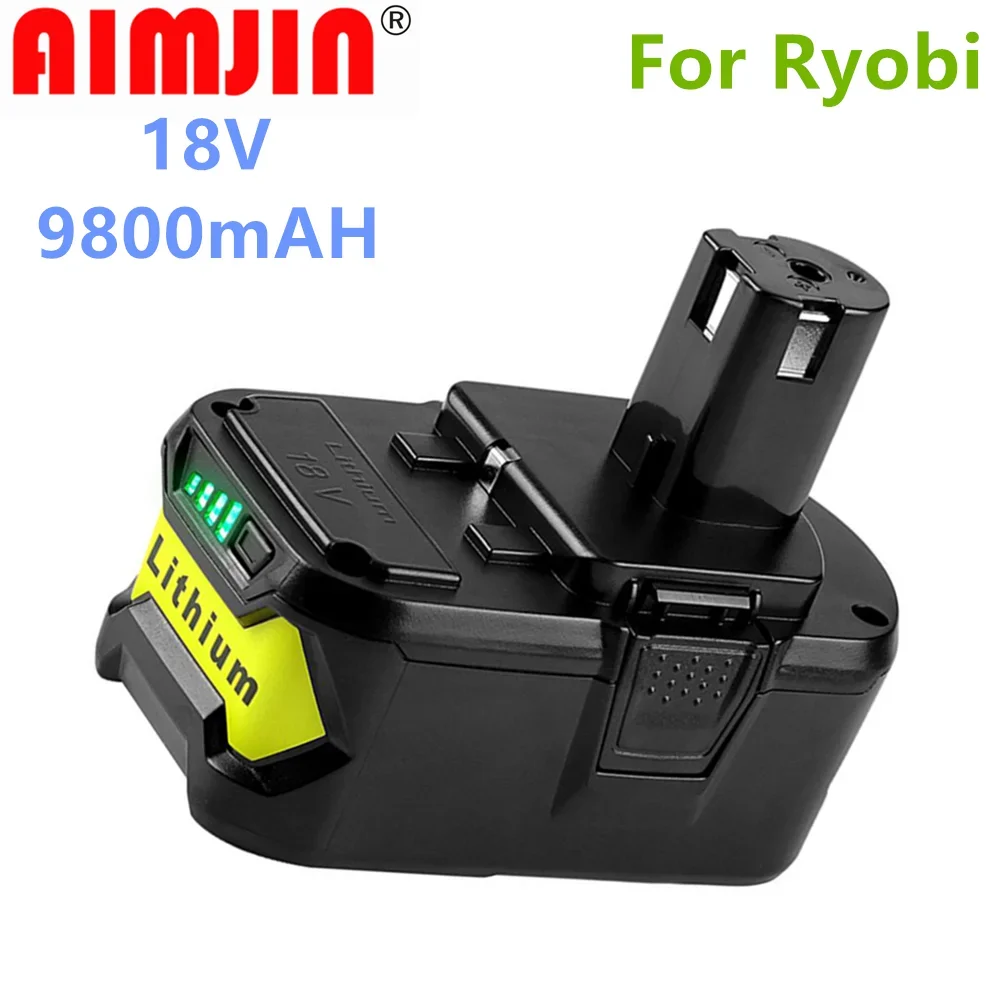 Para ryobi p108 rb18l40 bateria recarregável ferramenta elétrica bateria ryobi um alta capacidade 18v 9800mah li-ion