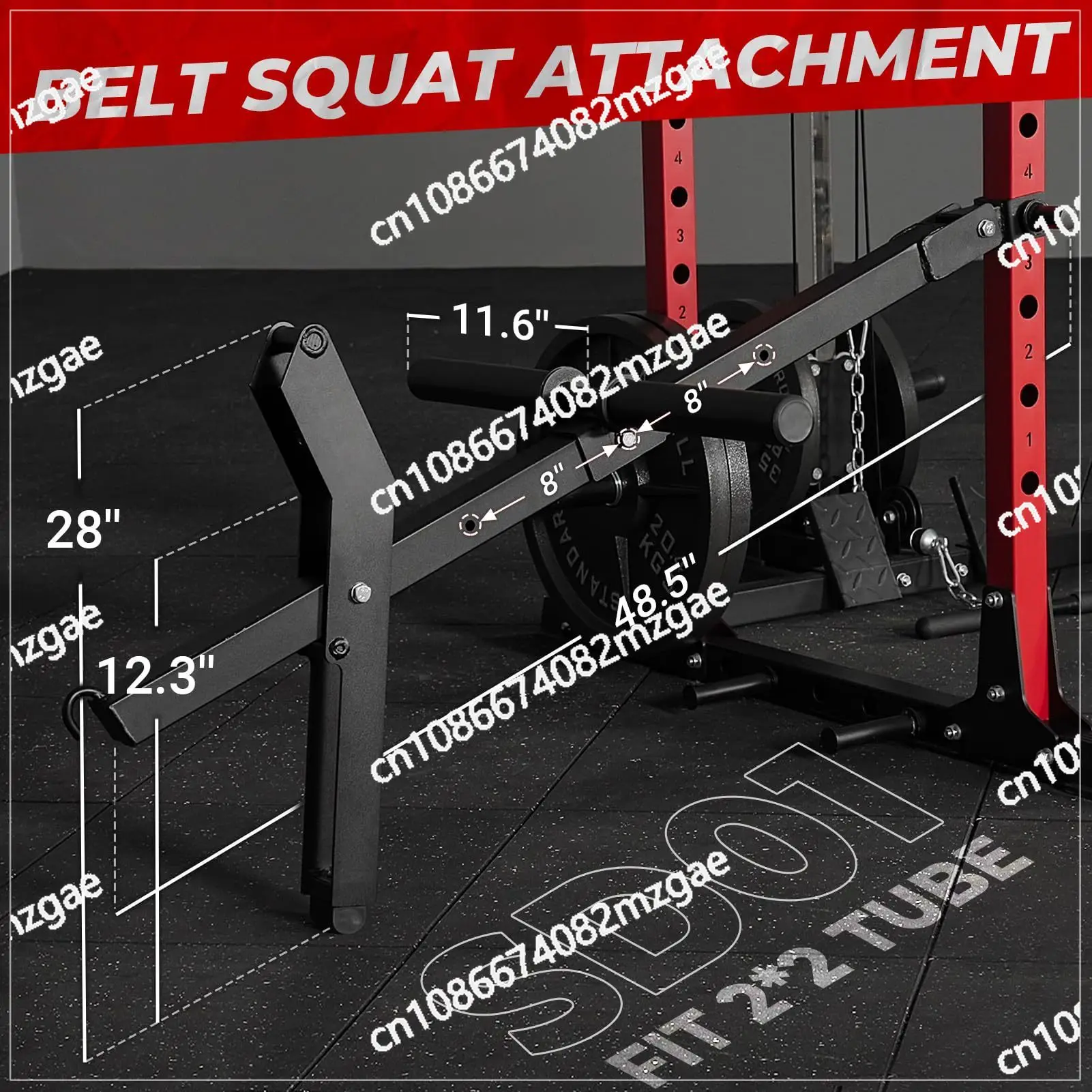 Belt style squat attachment, 600 pound squat rack attachment