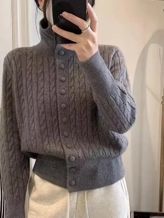 أوائل الخريف الكورية Sle محبوك سترة مفتوحة المرأة الخريف الشتاء تنوعا التخسيس سترة صغيرة الحجم Jaet