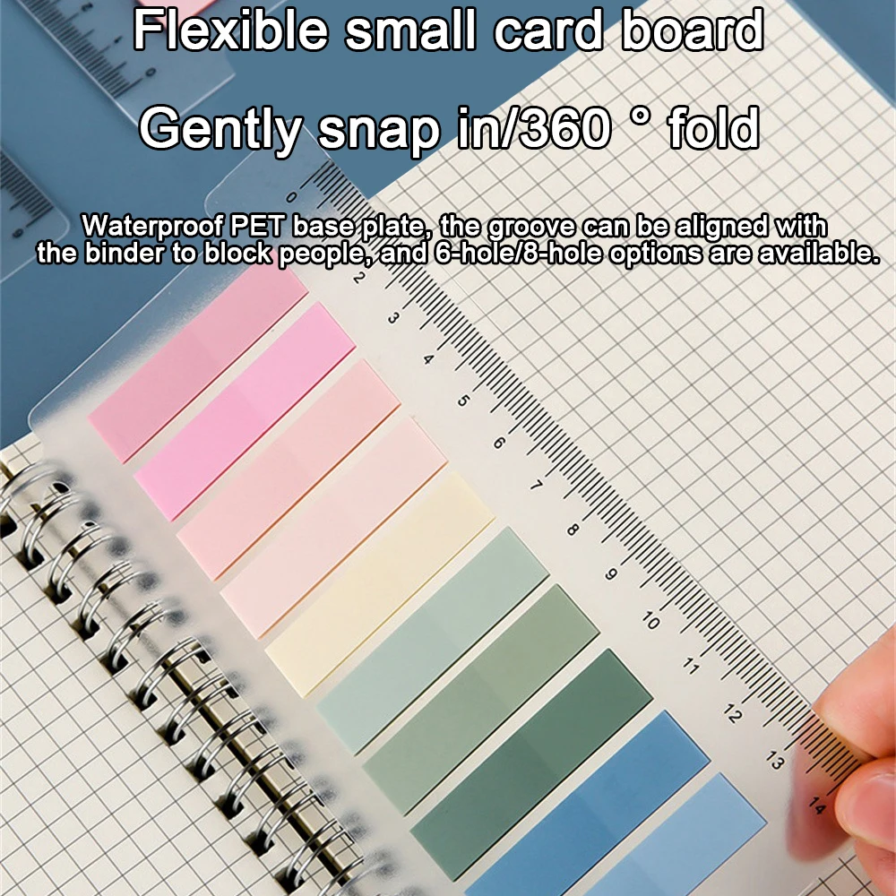 Notes Stickers Repeated Color Classification Pet 44  11mm Office Supplies Index Paste Transparent Waterproof Sheet 6/8 Holes