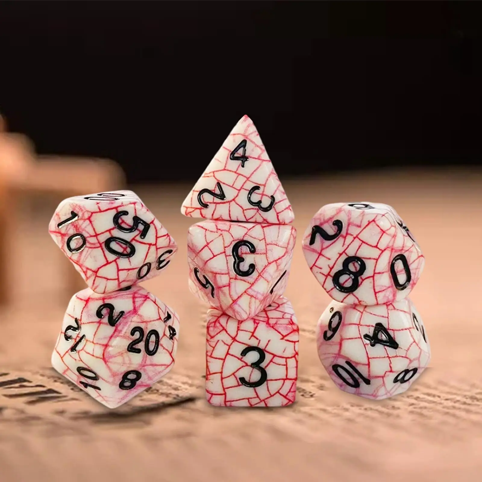 

7 Pieces Polyhedron Dice, D20 D12 D10 D10% D8 D6 D4, D4-d20 Die for Tabletop