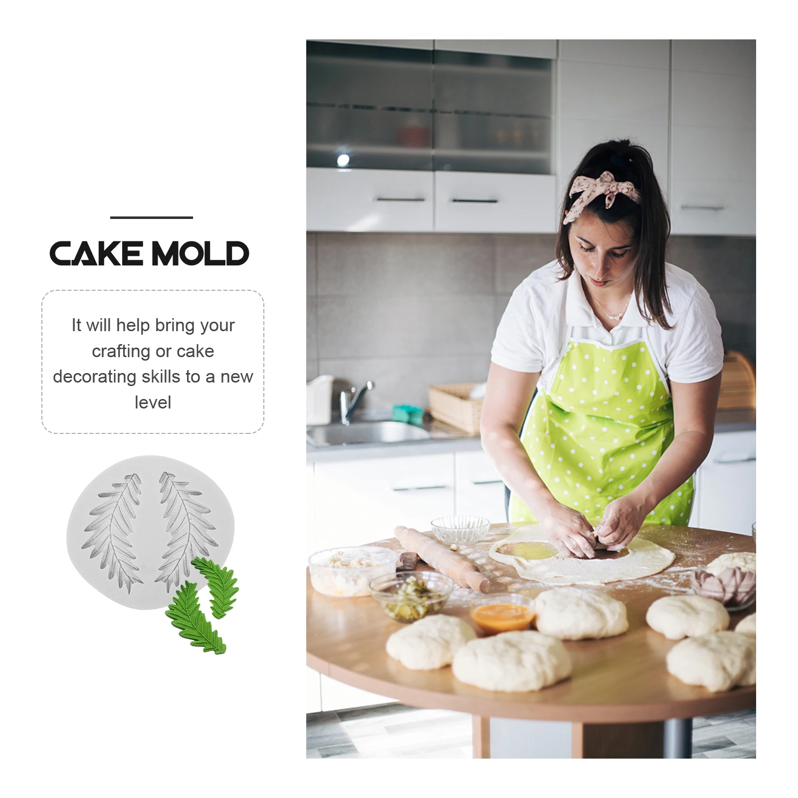 

2Pcs Leaf Molds Silicone Baking Mold Easy Release DIY Cake Fondant Chocolate Cookie Mold Kitchen Baking Tool Leaf Molds Silicone