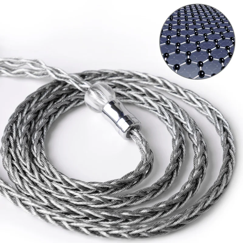 NiceHCK DarkJade 8 Sợi Graphen Mạ Bạc OCC Tai Nghe Cáp Litz Cord 3.5/2.5/4.4Mm MMCX/0.78mm 2Pin Cho MK3 Bãi Đáp A7 KXXS CIEM