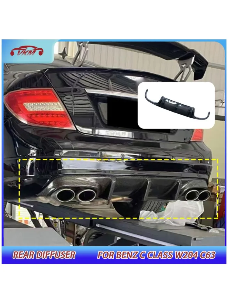 Diffuseur arrière en Fiber de carbone, séparateur de pare-chocs, becquet pour Benz classe C W204 C63 2008 – 2011, Kits de corps de réglage FRP, accessoires