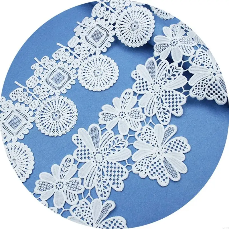 N5KB Air Sulaman yang larut dalam renda putih Curtain Curtain Lace Accessories