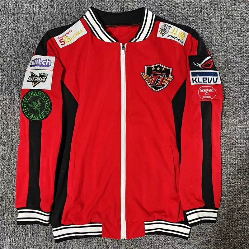 Game LOL T1 Team Uniform SKT Team S7 Красная куртка с вышитым логотипом Faker Same Style Peanut Мужская весенне-осенняя куртка Пальто