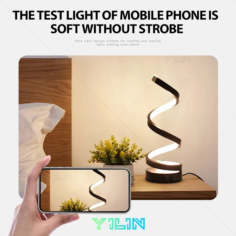 Imagem -05 - Modern Line Sistema Led Table Lamp Dimmable Abajur Creative Led Desk Night Light Decoração para Casa Quarto e Sala