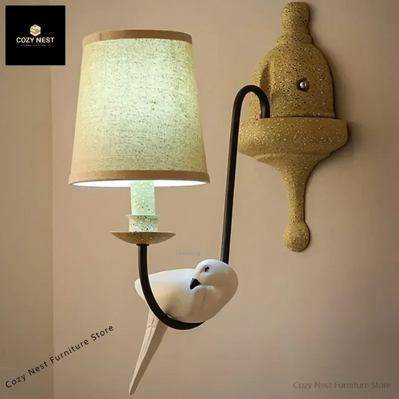 Nordic LED Wall Lamps Bird Lamp Wall Lights for Home Loft Sconces Vintage Decor Lighting Wall Light Fixtures Kitchen Accessories