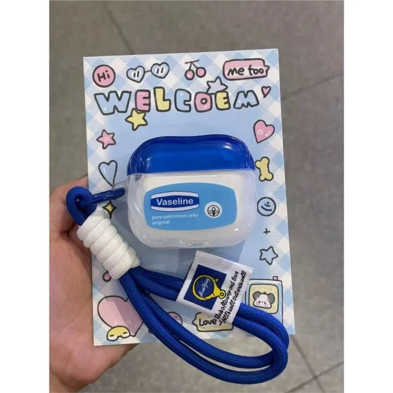 

For AirPods 4 3 2 1 Pro Pro2 Pro3 .Earphone Case 3D Creative vaseline Case Silicone Protective Headphone Box With Pendant Cover