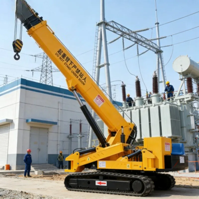 Foldable Mini Spider Crane 2 Ton Crawler Hydraulic Telescopic Boom Remote Control Portable Lift CE for Glass and Home Use