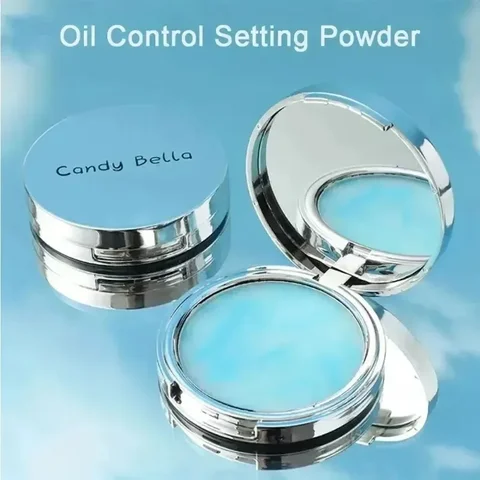 1PC Long-Lasting Oil Control Makeup Powder with Puff Waterproof Wet Dry Facial Foundation Setting Powder for Cosmetics