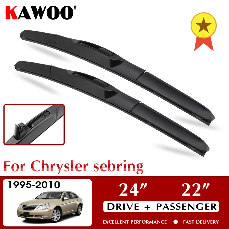 

KAWOO Wiper Front Car Wiper Blades For Chrysler sebring 1995-2010 Windshield Windscreen Front Window Accessories 24"+22" LHDRHD