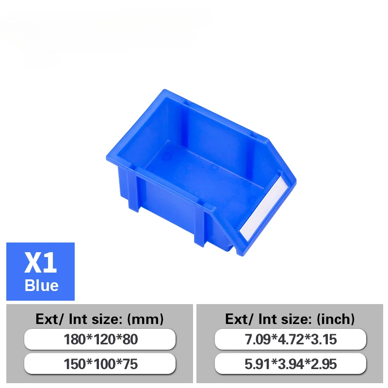 X1 12Pieces Plastic stackable parts bin for warehouse Multi Tools Box tool storage bin Storage box garage tool organizer 공구정리