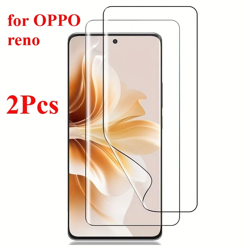 2pcs Hydrogel Film Screen Protector for Oppo Reno 10X 11 12 13 14 Pro 9 8 7 5G Supports Fingerprint Unlock Full Coverage Curved
