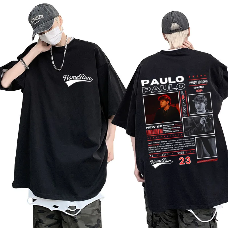 

Rapper Paulo Londra Homerun T-shirts Men Women Fashion Comfort Cotton T Shirt Gothic Punk Harajuku Oversized Tee Shirts Male