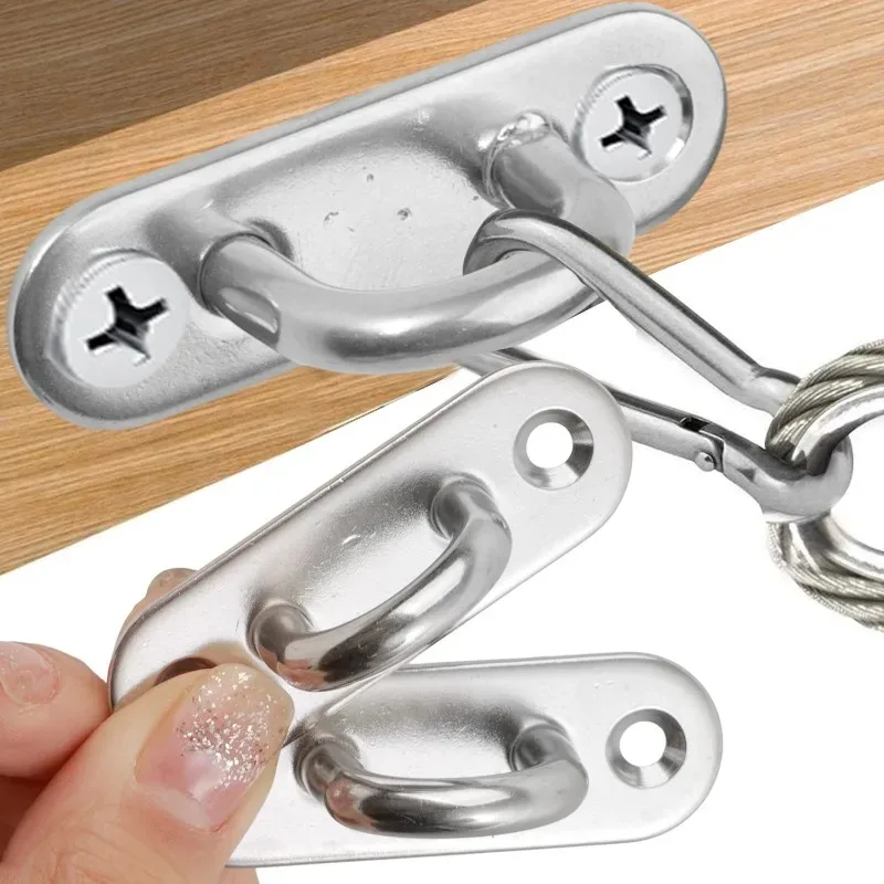 Stainless Steel Oval Hook Heavy Duty Mount Wall U Hanger Rings Hooks Boat Ceiling Eye Garage Hammock Fastener Tools Wholesale