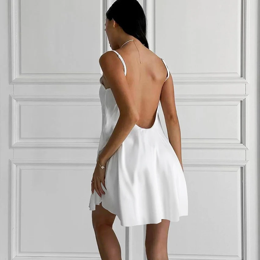 sexy short night dress Lady Sexy Lace Faux Silk Spaghetti Sleepwear V-neck Sleeveless Short Night Dress