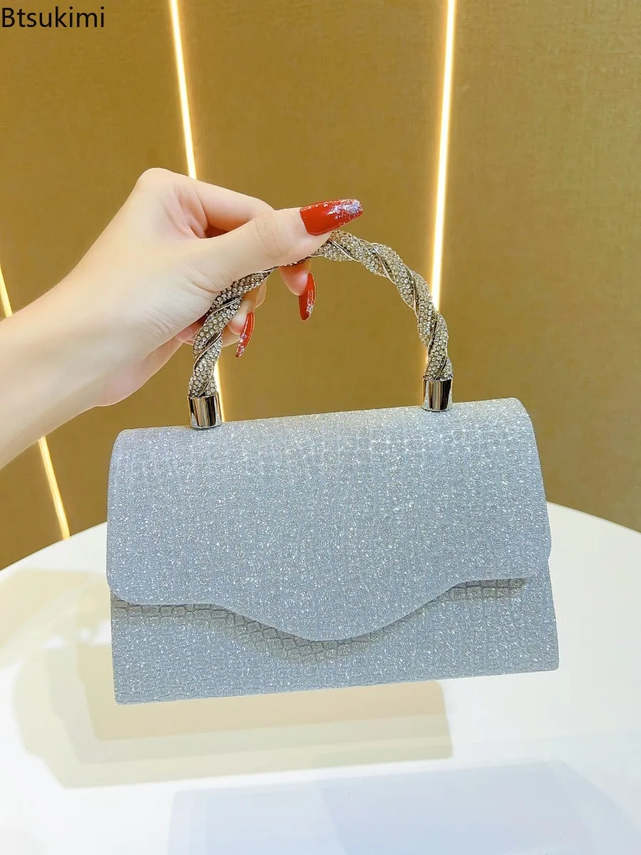 New Luxury Diamond Evening Dinner Bag Women's Fashion Sparkling Handbags Casual Party KTV Princess Bags Elegant Gown Bag Femme