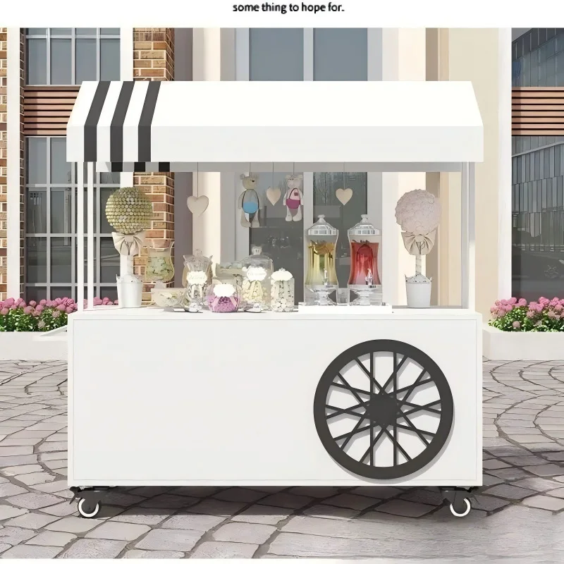 

HYS standard dining car night market mobile wrought iron flower car outdoor stall car dining