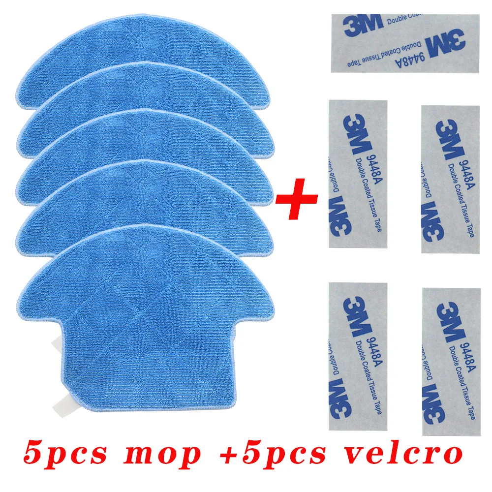 5 pezzi Mop panni aspirapolvere parti per chuwi ilife v7s pro robot aspirapolvere accessori (5 pezzi Velcro gratuiti)