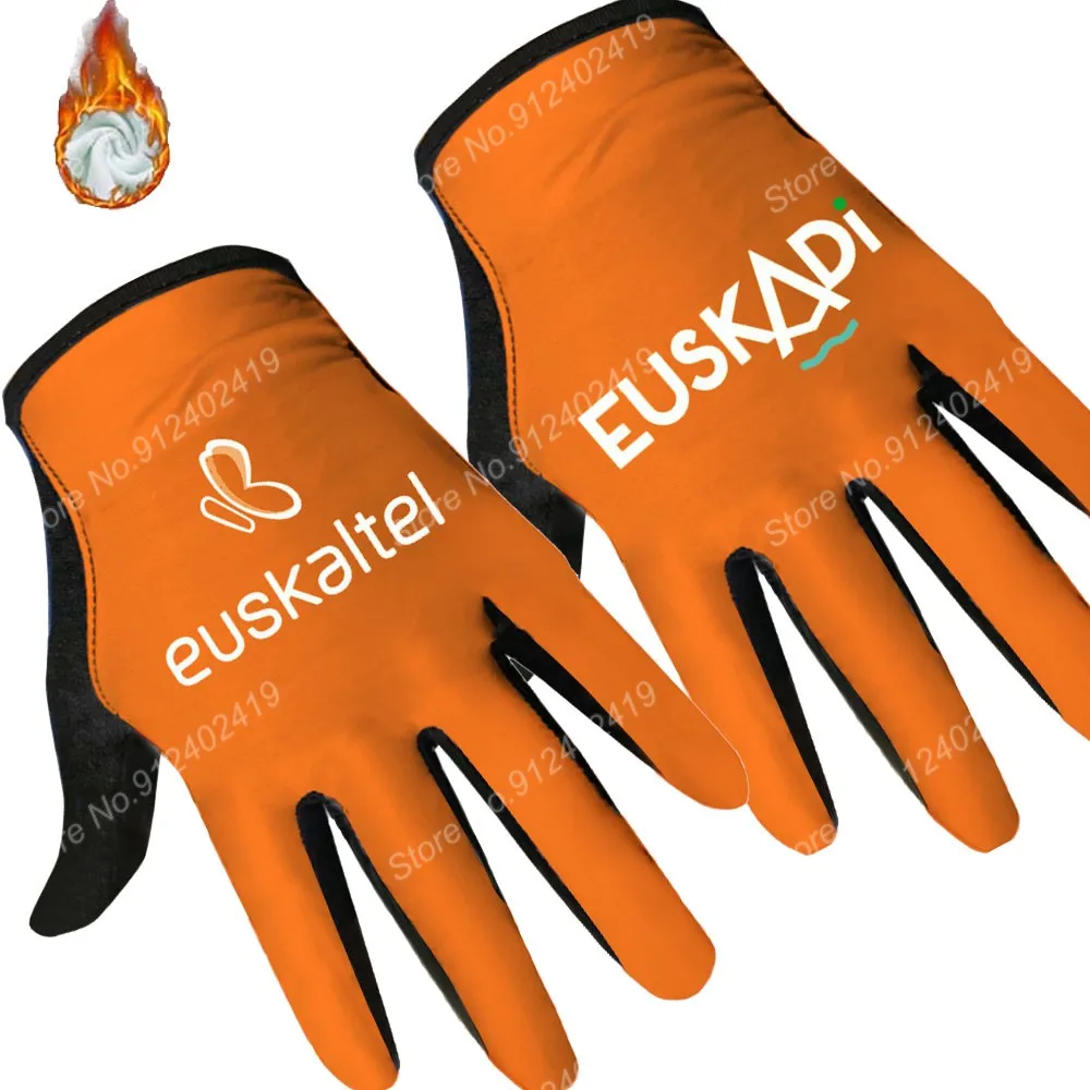 2022 Winter Euskaltel DBA Euskadi Cycling Gloves Men Gel Full Finger Glove Road Bicycle Jerseys MTB Gant Cyclisme Maillot