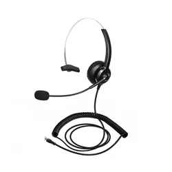 Call Center Telephone /IP Phone Headset with Adjustable Boom Mic 4-pin RJ9 Modular Connector